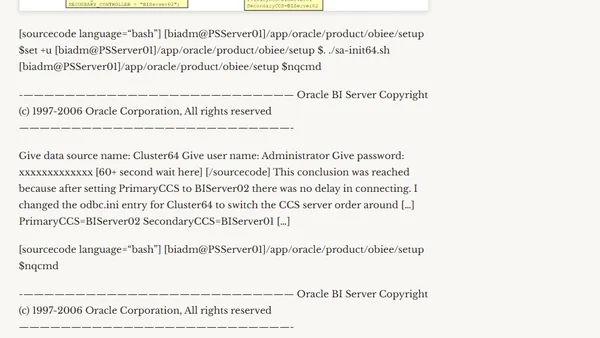 OBIEE cluster controller failover in action