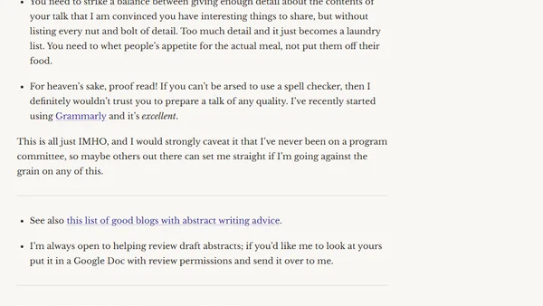 Quick Thoughts on Not Writing a Crap Abstract