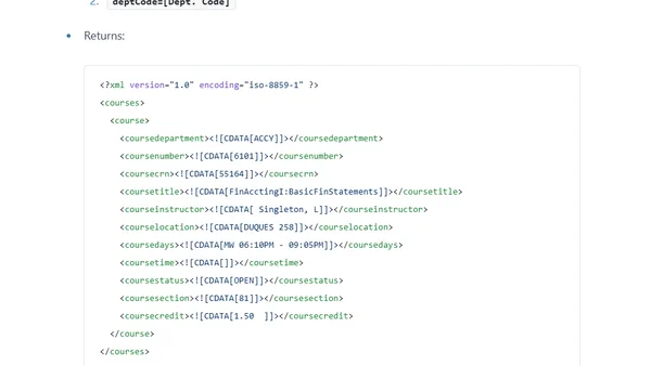 GW Course Schedule and Campus API