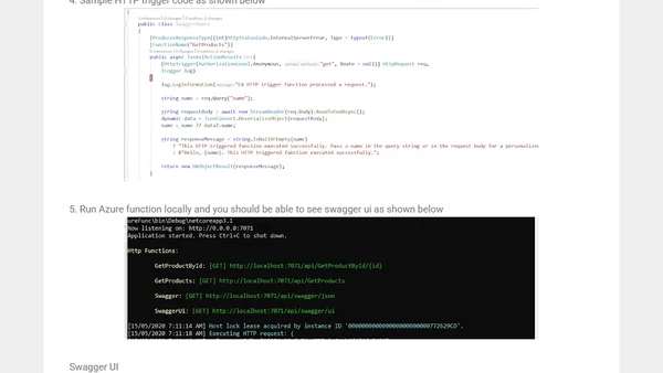 Swagger UI for Azure Function v2 & v3 APIs