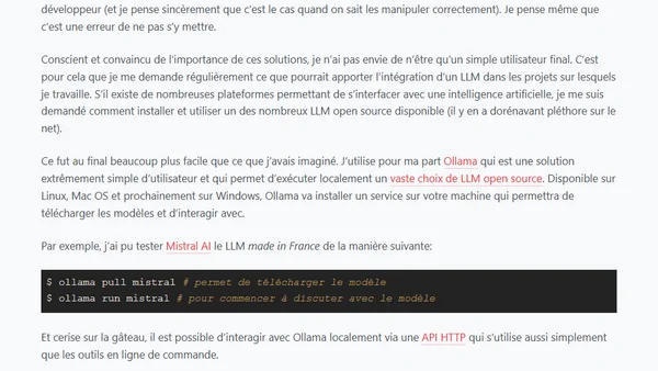 Installer et utiliser un LLM en local