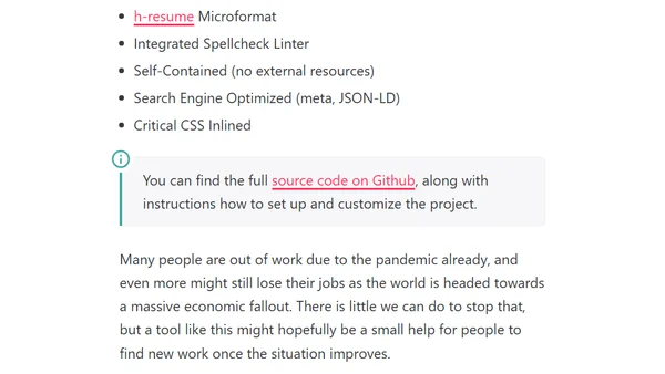 Eleventy Résumé Builder