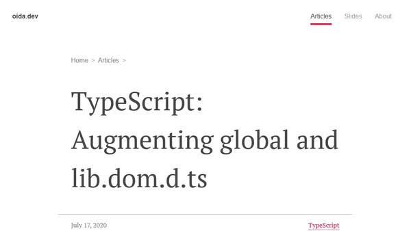 TypeScript: Augmenting global and lib.dom.d.ts