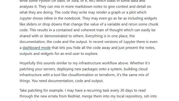 Using Jupyter notebooks for SysAdmin, CloudOps and DevOps workflows.