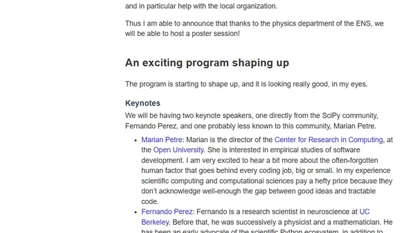 EuroScipy: the program is filling up, and the submission deadline nearing