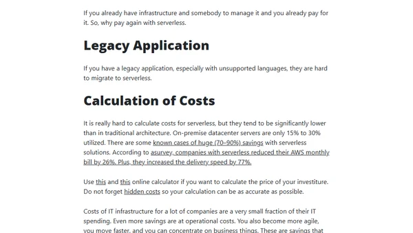 Where Serverless Doesn't Make Sense