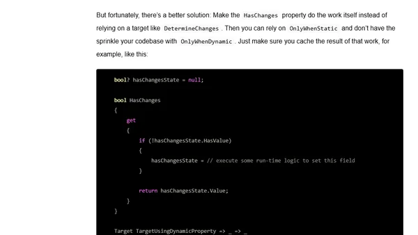 Static and dynamic conditions in C#/Nuke build pipelines