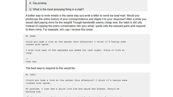 Please use text/plain for email