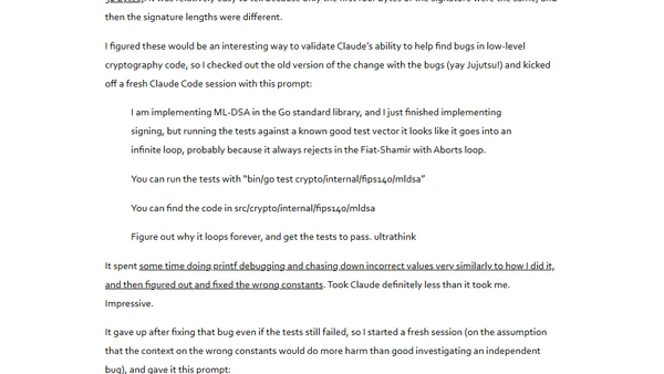 Claude Code Can Debug Low-level Cryptography