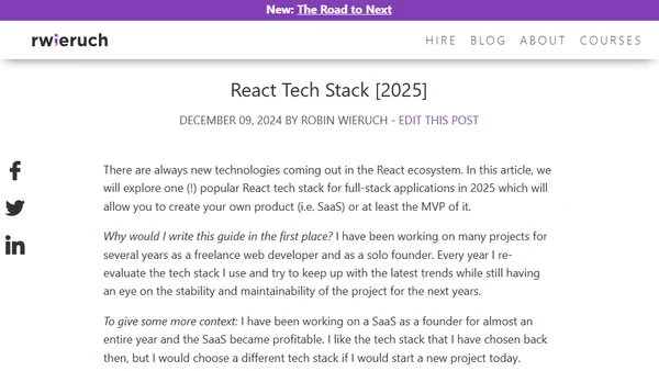 React Tech Stack [2025]