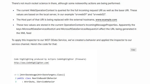 Rewriting WCF OData Services base URL with load balancing & reverse proxy