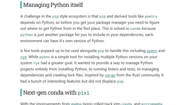 Python package managers: uv vs pixi?