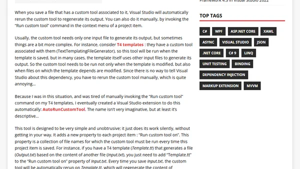 Running a custom tool automatically when a file is modified