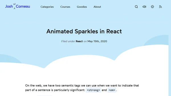 Animated Sparkles in React