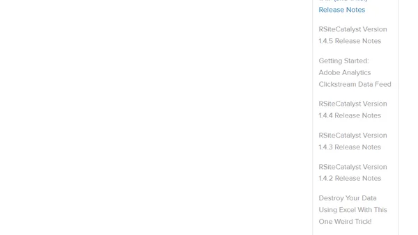 RSiteCatalyst Version 1.4.7 (and 1.4.6.) Release Notes