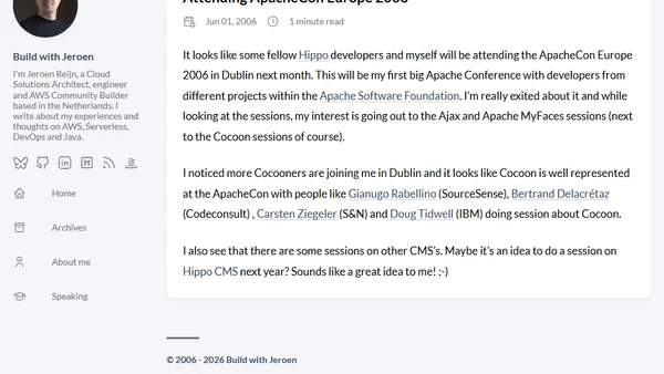 Attending ApacheCon Europe 2006