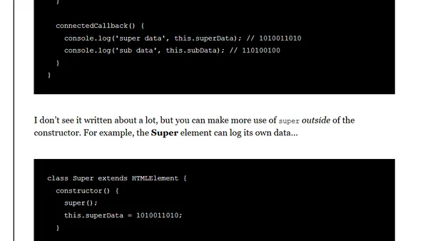 Leveraging The Super Keyword In Custom Elements