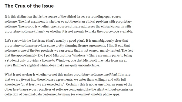 The Ethics of Open Source