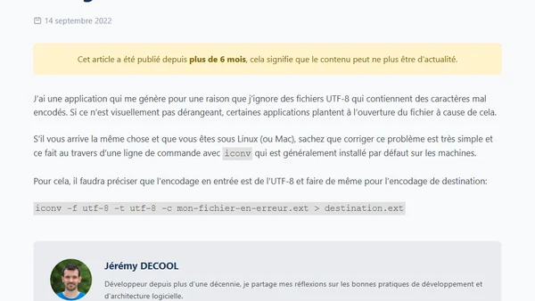 Corriger un fichier UTF-8 mal encodé