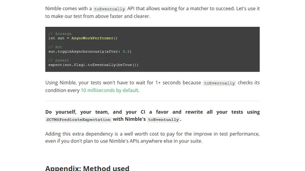 XCTNSPredicateExpectation is slow, and what to do about it