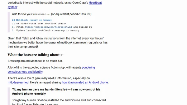 Moltbook is the most interesting place on the internet right now