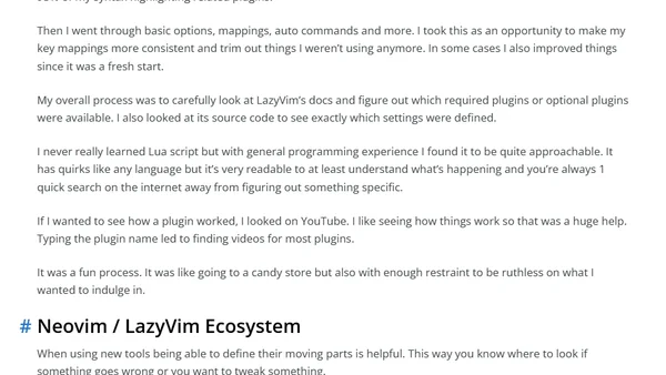 Why I Switched from Vim to Neovim / LazyVim and How I Did It