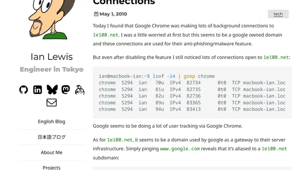 Google Chrome Background Connections