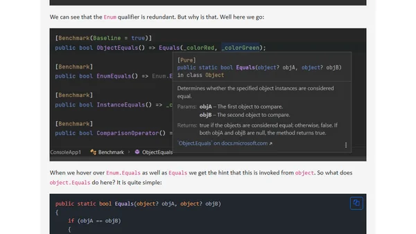 Enum.Equals - Performance analysis