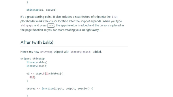 It’s time to add bslib to your shinyapp snippet