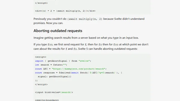 Using await in Svelte 5 components