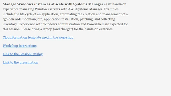 AWS re:Invent 2019 - WIN307