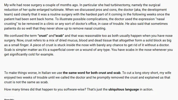 Ubiquitous Language Is Everywhere, Even in Your Nose