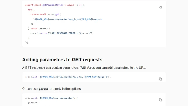 GET Request params with Axios