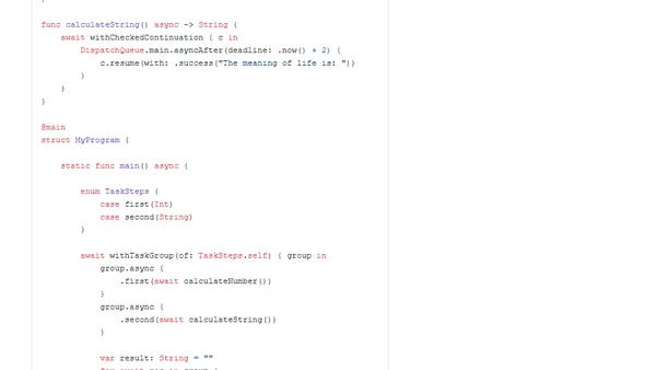 Swift structured concurrency tutorial