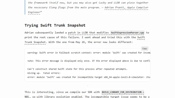 How to Fix LLDB: Couldn't IRGen Expression