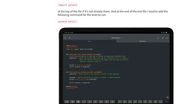 How I work with PyBites exercises on my iPad