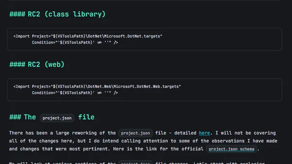 ASP.NET Core RC2 (Migration Guide)