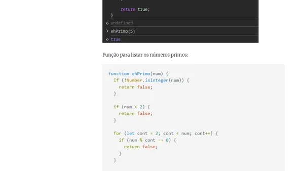 Números Primos em JavaScript