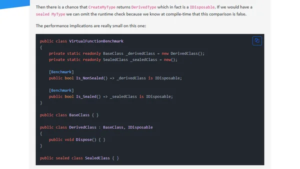 Why are  sealed classes faster in C#? And should I seal them?