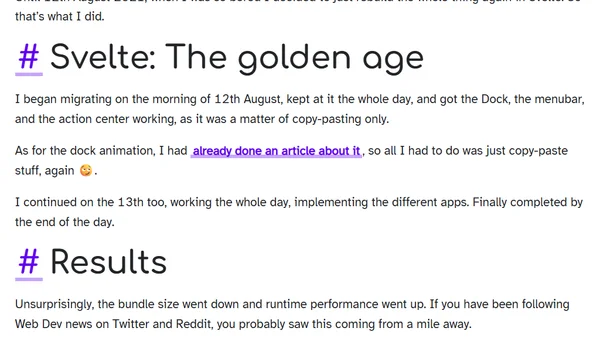 macOS Web: Why I moved from React to Svelte