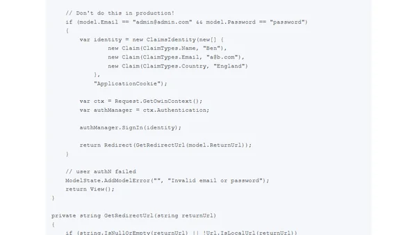 ASP.NET Identity Stripped Bare - MVC Part 1