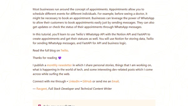 Booking Appointments with Twilio, Notion, and FastAPI