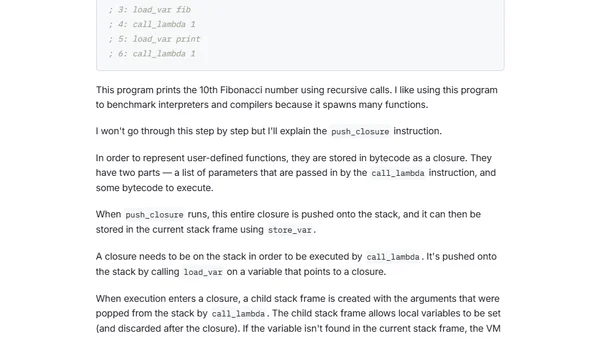 Compiling Lisp to Bytecode and Running It