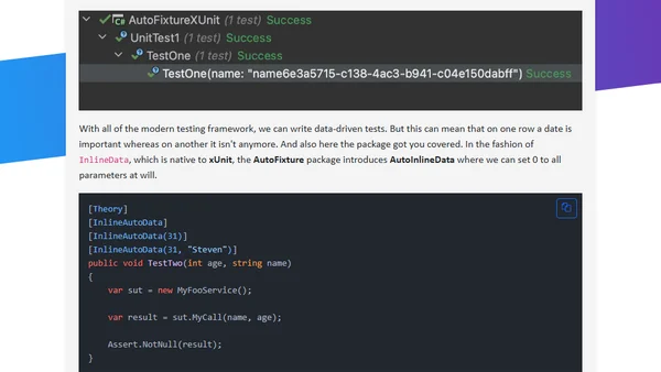 Anonymous test data with AutoFixture