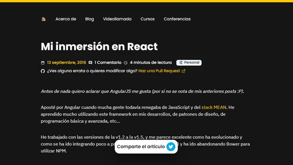 Mi inmersión en React