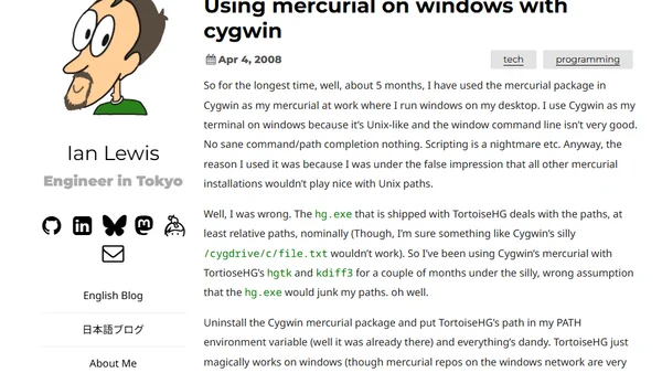 Using mercurial on windows with cygwin
