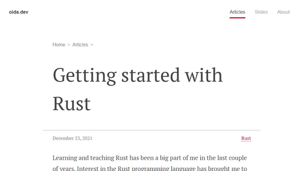 Getting started with Rust