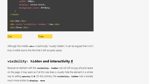 The visibility property isn’t just about visibility