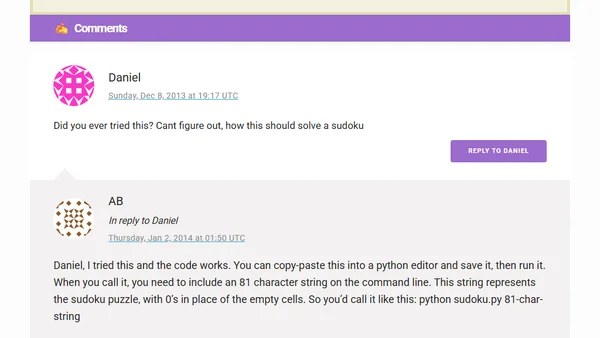 Simple Sudoku solver in python