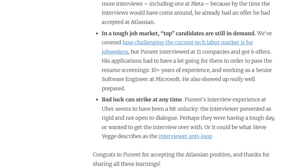 Comparing interviews at 8 large tech companies